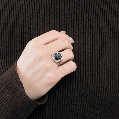 Bague 49 DAVID YURMAN - "Albion" - Bague argent, améthyste et diamants 58 Facettes DV0812-5-49-2