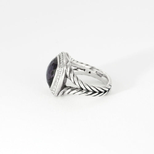 Bague 49 DAVID YURMAN - "Albion" - Bague argent, améthyste et diamants 58 Facettes DV0812-5-49-2
