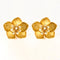 Parure florale - Broche et boucles d'oreilles or jaune, diamants