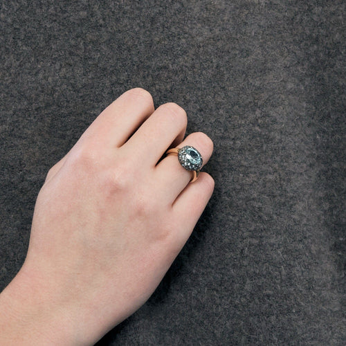 Bague 54 POMELLATO - Tabou - Bague or rose, argent, aigue marine 58 Facettes DV0812-2-54-3