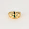 Bague Jonc, or jaune, diamants, émeraude, saphirs