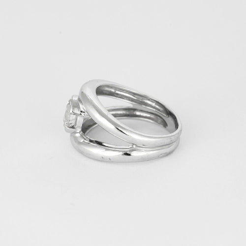 Bague 52 Bague type "Bandeau" en or gris et diamants 58 Facettes DV0808-6-52-1