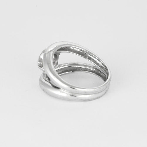 Bague 52 Bague type "Bandeau" en or gris et diamants 58 Facettes DV0808-6-52-1