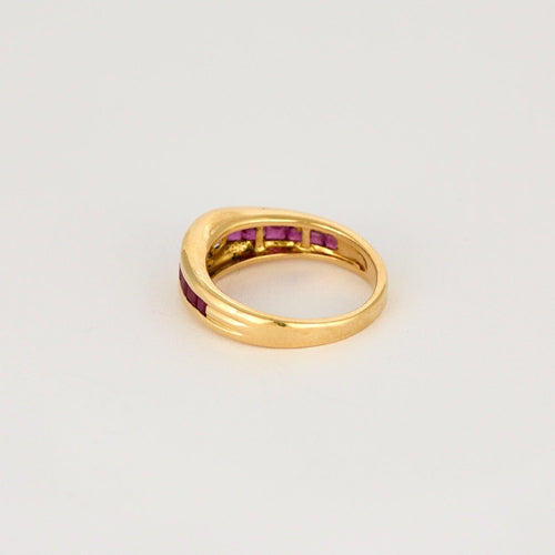 Bague 51 Bague jonc en or jaune, diamant et rubis calibrés 58 Facettes DV0808-8-51-2