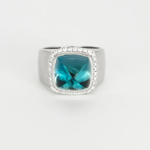 Bague 51 FRED - "Pain de sucre" - Or blanc, Topaze et Diamants. 58 Facettes DV7982-1-51-2
