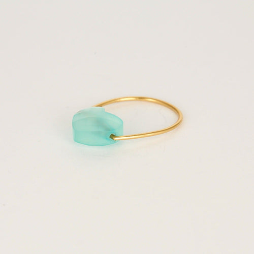 Bague 54 LAYONE - MORGANNE BELLO - Bague en or jaune et agate bleue 58 Facettes DV3229-3-54-3