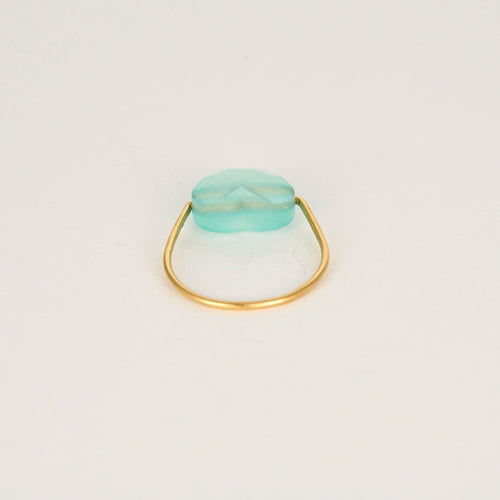 Bague 54 LAYONE - MORGANNE BELLO - Bague en or jaune et agate bleue 58 Facettes DV3229-3-54-3