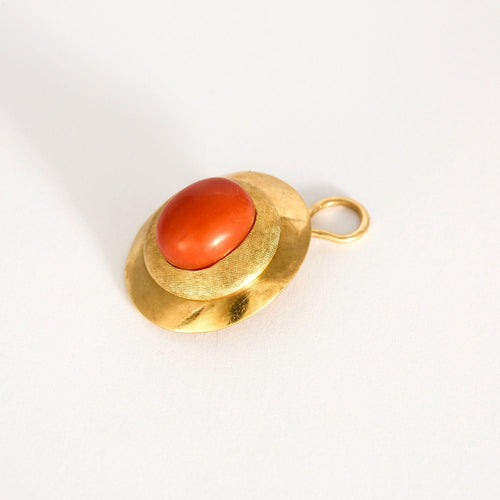 Boucles d'oreilles Clips d'oreilles en or jaune et corail cabochon 58 Facettes DV0834-4