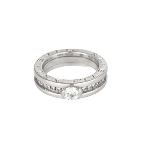 Bague 50 BULGARI - B.Zero1 - Solitaire or blanc et diamants 58 Facettes DV8685-3-50-2