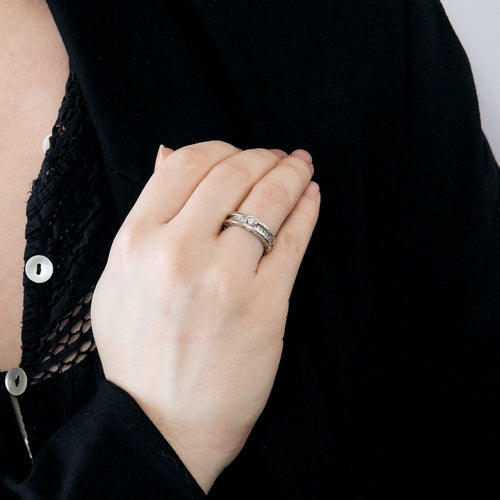 Bague 50 BULGARI - B.Zero1 - Solitaire or blanc et diamants 58 Facettes DV8685-3-50-2