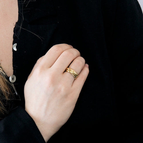 Bague 51 CARTIER - Trinity- Alliance trois ors 58 Facettes DV0839-1-51-2