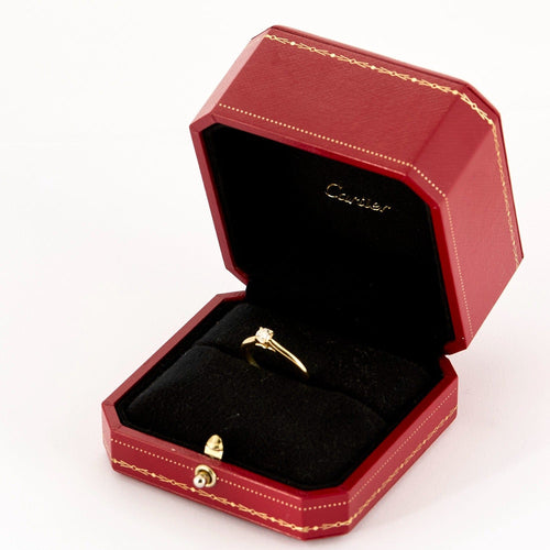 Bague 53 CARTIER - 1895 - Bague solitaire en or jaune et diamants 58 Facettes DV0859-1-53-2