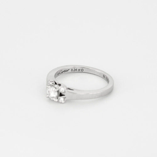 Bague 50 CARTIER - Ballerine - Solitaire en platine et diamant 58 Facettes DV2732-1-50-2