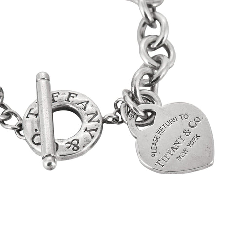 Bracelet Tiffany & Co - Return to Tiffany - Bracelet plaque cœur avec fermoir à bascule en argent 58 Facettes DDV10164-1