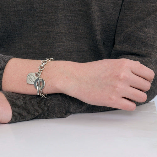 Bracelet Tiffany & Co - Return to Tiffany - Bracelet plaque cœur avec fermoir à bascule en argent 58 Facettes DDV10164-1