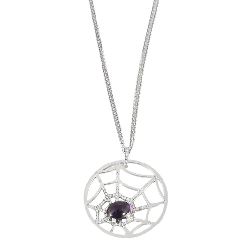 Collier CHAUMET- Attrape Moi Si Tu M'Aimes- Collier pendentif en or gris , améthyste et diamants 58 Facettes DV0808-2