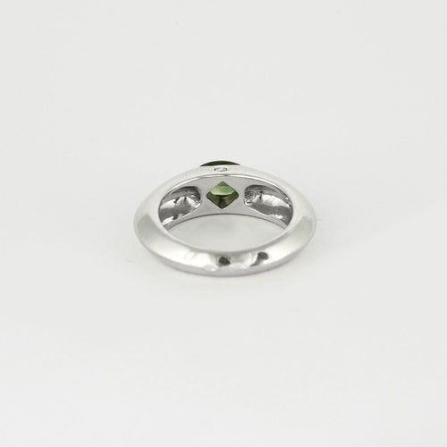 Bague 53 PIAGET - Biseau - Bague or blanc et saphir vert et diamant 58 Facettes DV0879-2-53-2