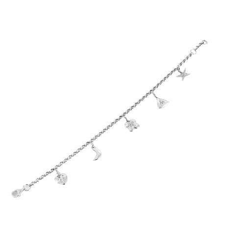 Bracelet MAUBOUSSIN - Bracelet Charms en or blanc et diamants 58 Facettes DV0878-2