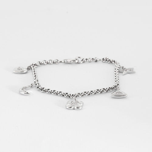 Bracelet MAUBOUSSIN - Bracelet Charms en or blanc et diamants 58 Facettes DV0878-2