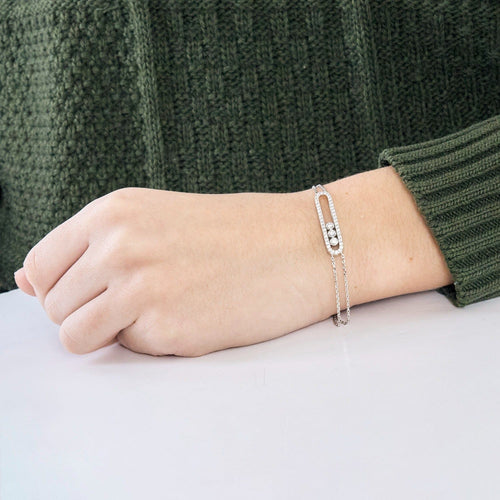 Bracelet MESSIKA - Move - Bracelet or blanc et diamants 58 Facettes DV0898-2