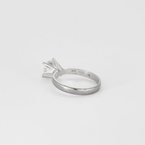 Bague 52 Solitaire or blanc et diamant 1ct 58 Facettes DV10514-7-52-1