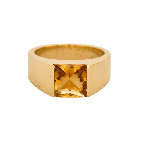 Bague 53 CARTIER - Tank - Bague or jaune et citrine suifée 58 Facettes DV9937-1-53-2