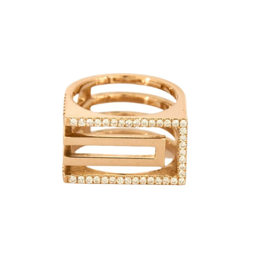 Bague 53 LAYONE- MORGANNE BELLO - Bague géométrique en or jaune et diamant 58 Facettes DV3229-7-53-2