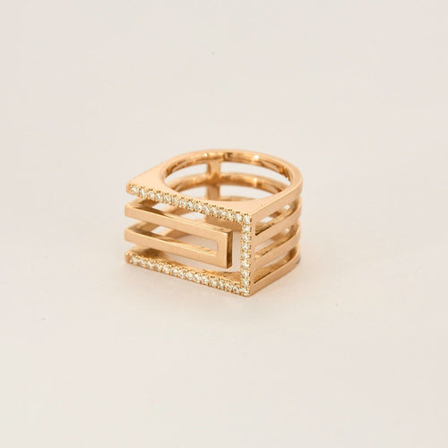 Bague 53 LAYONE- MORGANNE BELLO - Bague géométrique en or jaune et diamant 58 Facettes DV3229-7-53-2