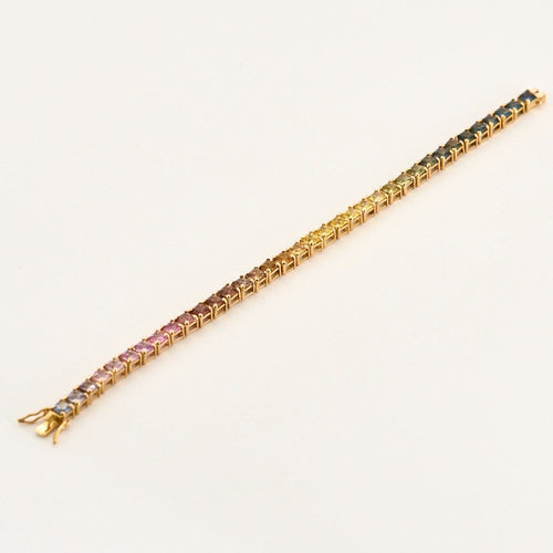 Bracelet Bracelet Rivière en or jaune et  saphirs rainbow 58 Facettes DV10005-2