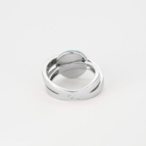 Bague 51.5 GUY LAROCHE - Bague croisée or blanc, aigue marine et pierres semi-préciseuses 58 Facettes DV3706-3-515-3