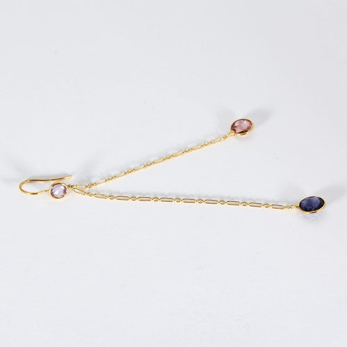 Boucles d'oreilles DIOR- Baby Couleurs- Boucles d'oreilles en or jaune, améthystes, tourmalines et iolites 58 Facettes DV10981-1