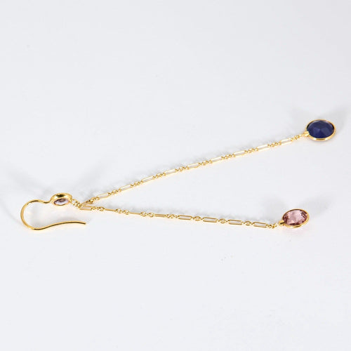 Boucles d'oreilles DIOR- Baby Couleurs- Boucles d'oreilles en or jaune, améthystes, tourmalines et iolites 58 Facettes DV10981-1