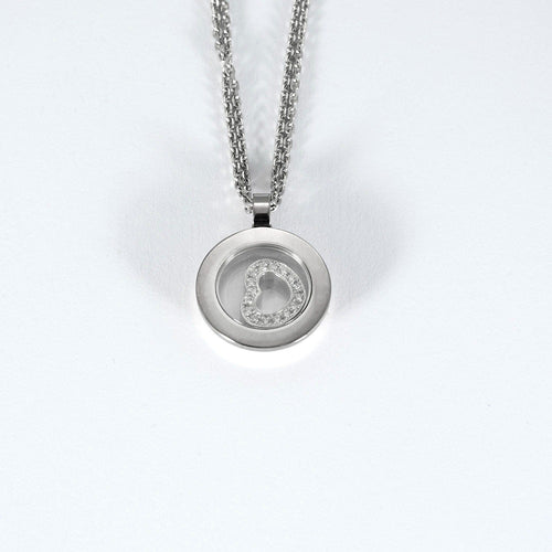 Collier CHOPARD - Happy Diamonds - Chaîne avec pendentif en or blanc et diamants 58 Facettes DV11211-1