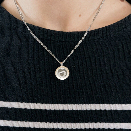 Collier CHOPARD - Happy Diamonds - Chaîne avec pendentif en or blanc et diamants 58 Facettes DV11211-1