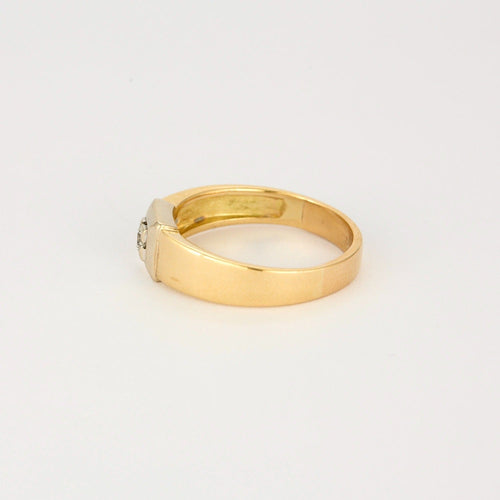 Bague 61 Bague en or 2 tons et diamant 58 Facettes DV3494-3