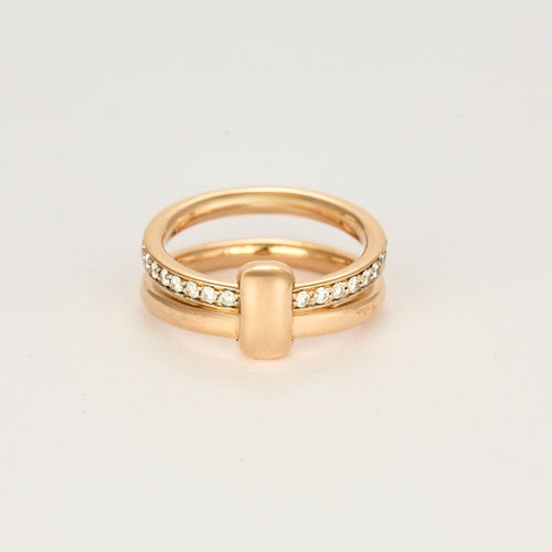 Bague 50 POMELLATO - Together - Bague or rose et diamants 58 Facettes DV10606-2-50-2