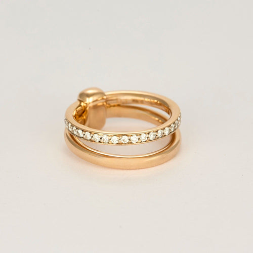 Bague 50 POMELLATO - Together - Bague or rose et diamants 58 Facettes DV10606-2-50-2