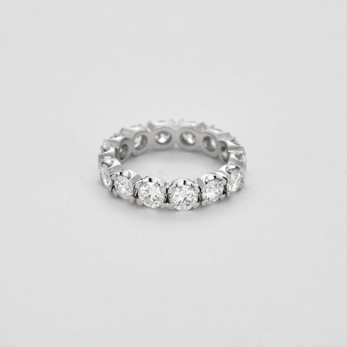 Bague 55 Alliance américaine en or blanc et diamants 58 Facettes DV0913-3