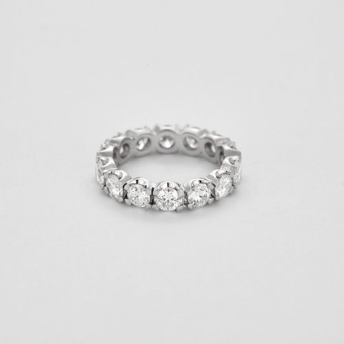 Bague 55 Alliance américaine en or blanc et diamants 58 Facettes DV0913-3