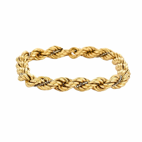 Bracelet Bracelet torsadé en or jaune et diamants 58 Facettes DV10645-1