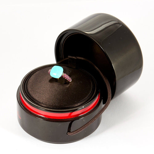 Bague 51 POMELLATO - Capri - Bague or rose, rubis et turquoise 58 Facettes DV11308-4-51-2