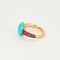 Bague 51 POMELLATO - Capri - Bague or rose, rubis et turquoise 58 Facettes DV11308-4-51-2