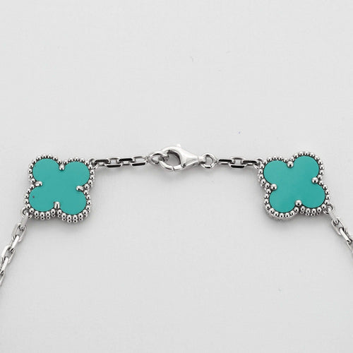 Collier VAN CLEEF & ARPELS - Vintage Alhambra - Collier or blanc et turquoise 58 Facettes DV0830-13