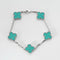 VAN CLEEF & ARPELS - Vintage Alhambra - Bracelet or blanc et turquoise