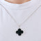 Collier VAN CLEEF & ARPELS / Magic Alhambra / Sautoir or blanc et onyx 58 Facettes