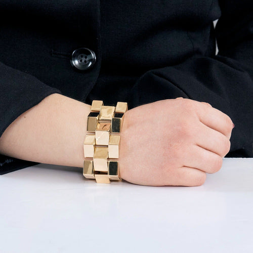 Bracelet Bracelet Tank années 40 en or jaune 58 Facettes DV0927-1