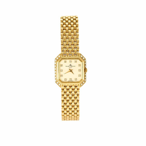 Montre BAUME & MERCIER - Montre or jaune, nacre et diamants 58 Facettes DV0913-2