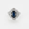 Bague en platine, saphir et diamants