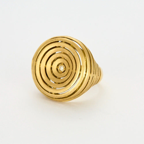 Bague 56 Bague or jaune amati et diamant 58 Facettes DV0924-1-56-3