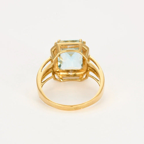 Bague 61 Bague or jaune et gris, diamants et aigue marine 58 Facettes DV9172-3-61-2